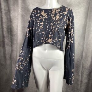 Zara Beached Bell Sleeve Crop